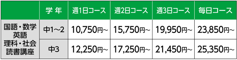 月額費用(税別)